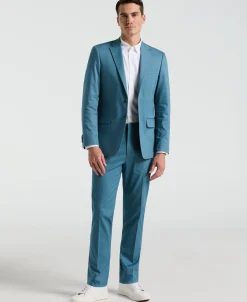 Slim Fit Solid Cotton Blend Suit Pant