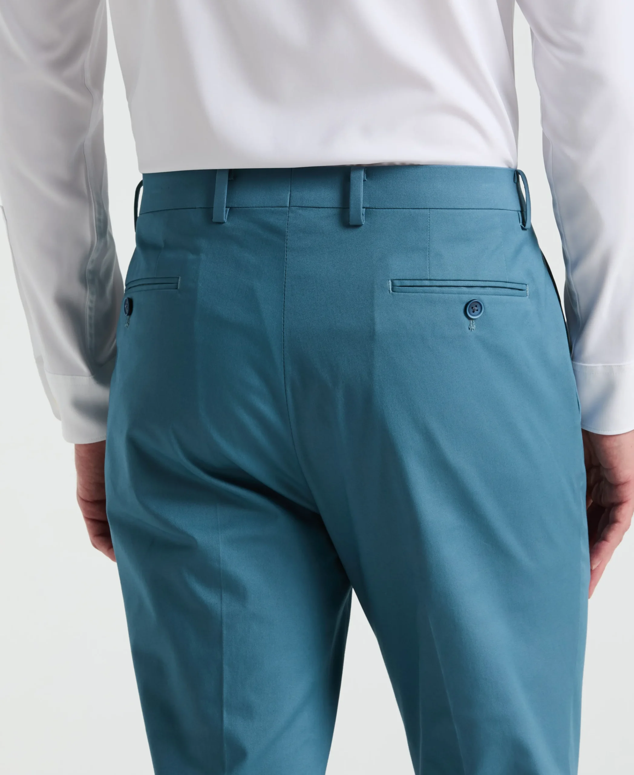 Slim Fit Solid Cotton Blend Suit Pant
