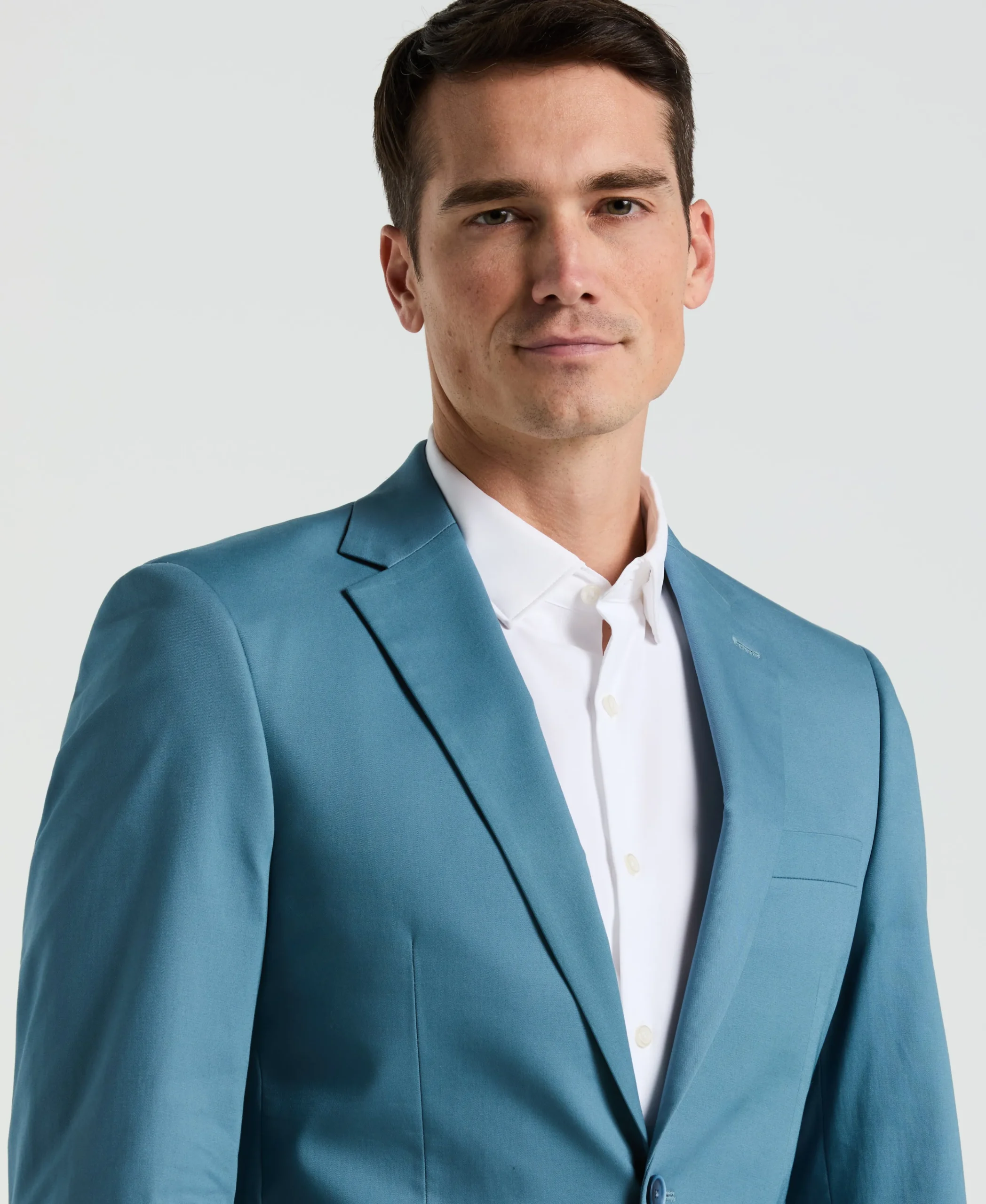 Slim Fit Solid Cotton Blend Suit Jacket