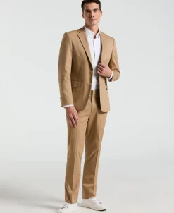 Slim Fit Solid Cotton Blend Suit Pant