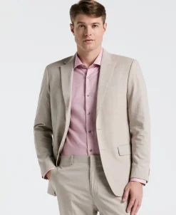 Slim Fit Solid Linen Blend Suit Jacket