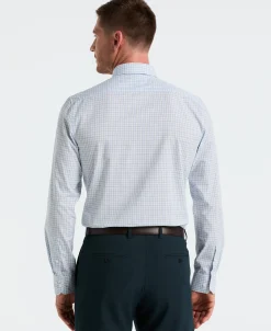 Slim Fit Stretch Cotton Blend Plaid Dress Shirt
