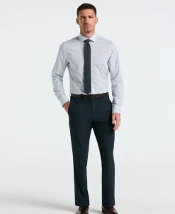 Slim Fit Stretch Cotton Blend Plaid Dress Shirt