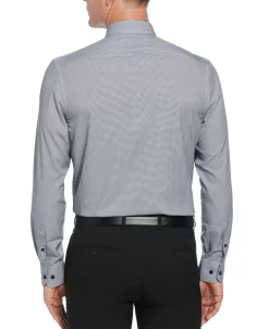 Slim Fit Stretch Houndstooth Dress Shirt