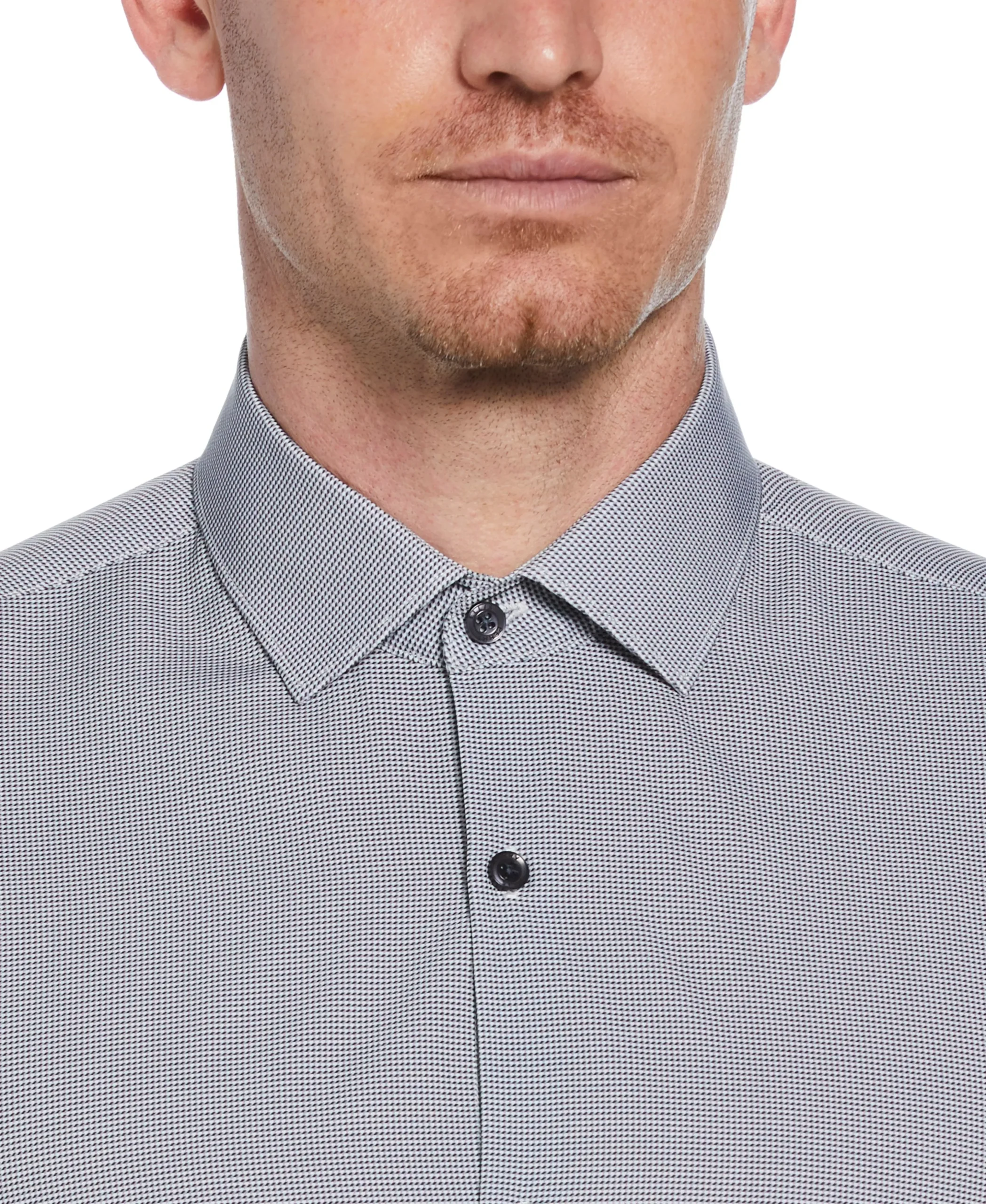 Slim Fit Stretch Houndstooth Dress Shirt