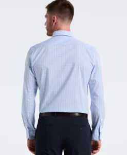 Slim Fit Stretch Plaid Dress Shirt