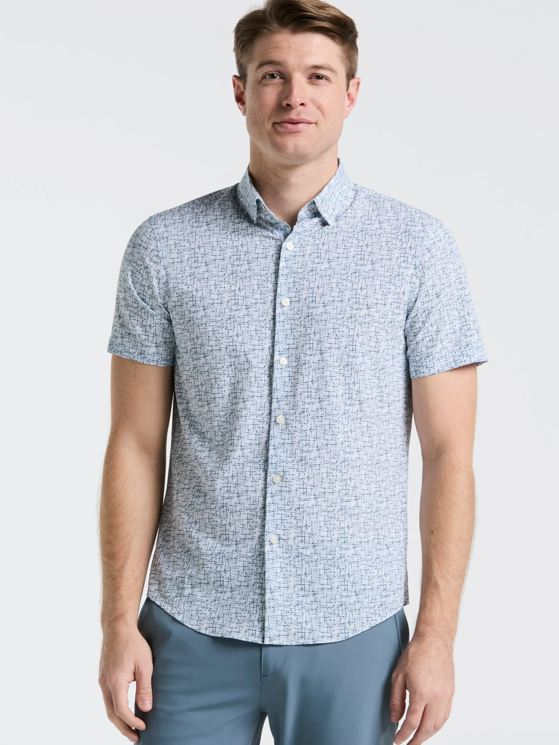 Slim Fit Textured Print Shirt