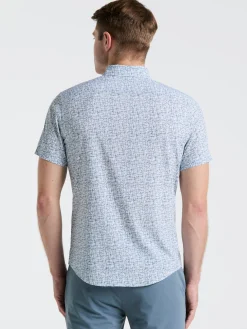 Slim Fit Textured Print Shirt
