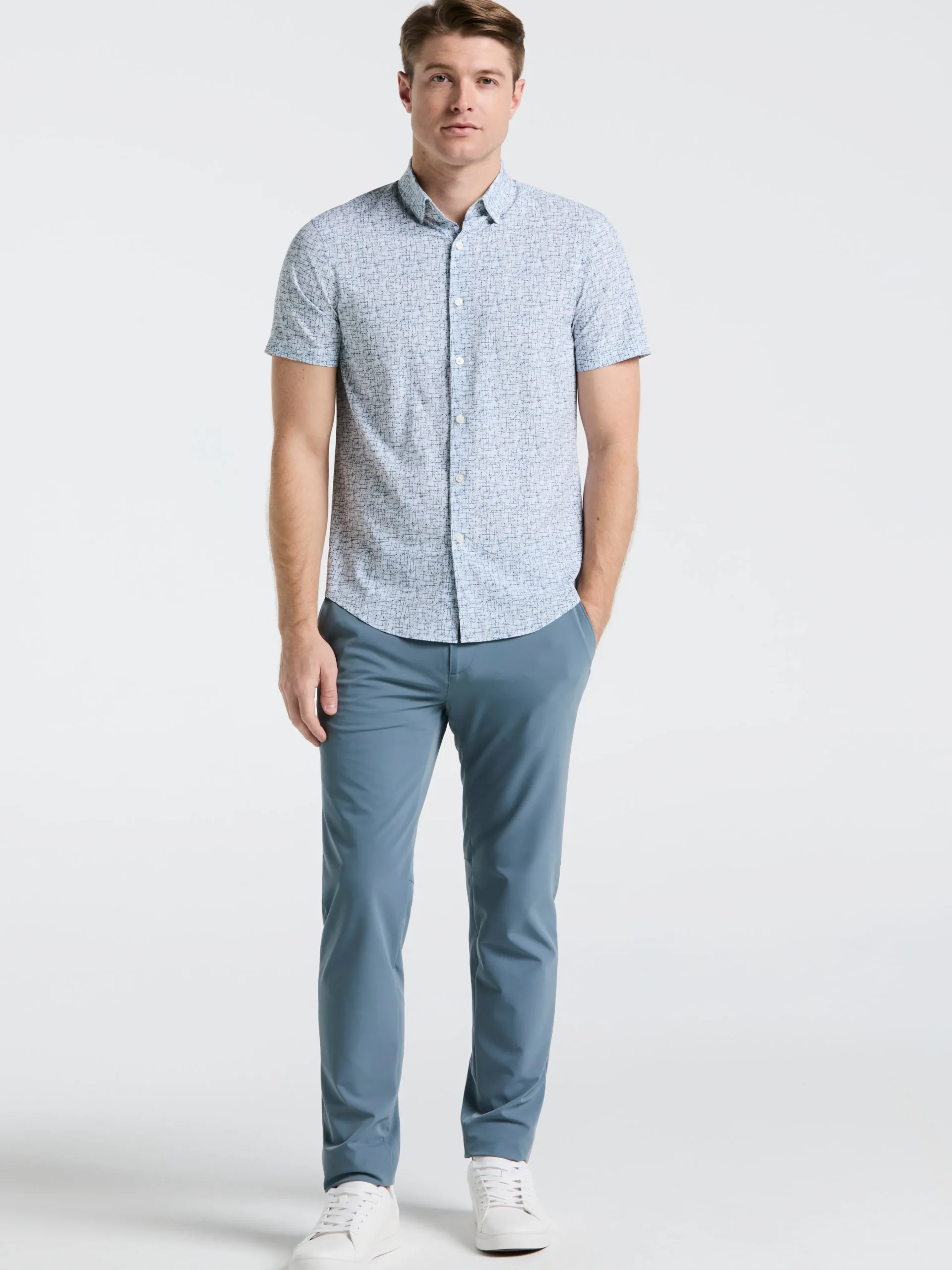 Slim Fit Textured Print Shirt