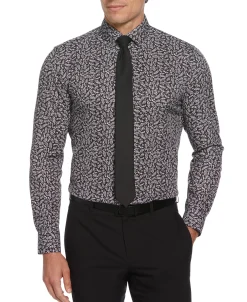 Slim Fit Total Stretch Flower Print Dress Shirt