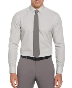 Slim Fit Total Stretch Square Microprint Dress Shirt