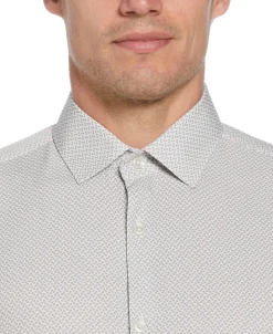 Slim Fit Total Stretch Square Microprint Dress Shirt