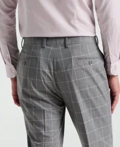 Slim Fit Windowpane Pattern Suit Pant