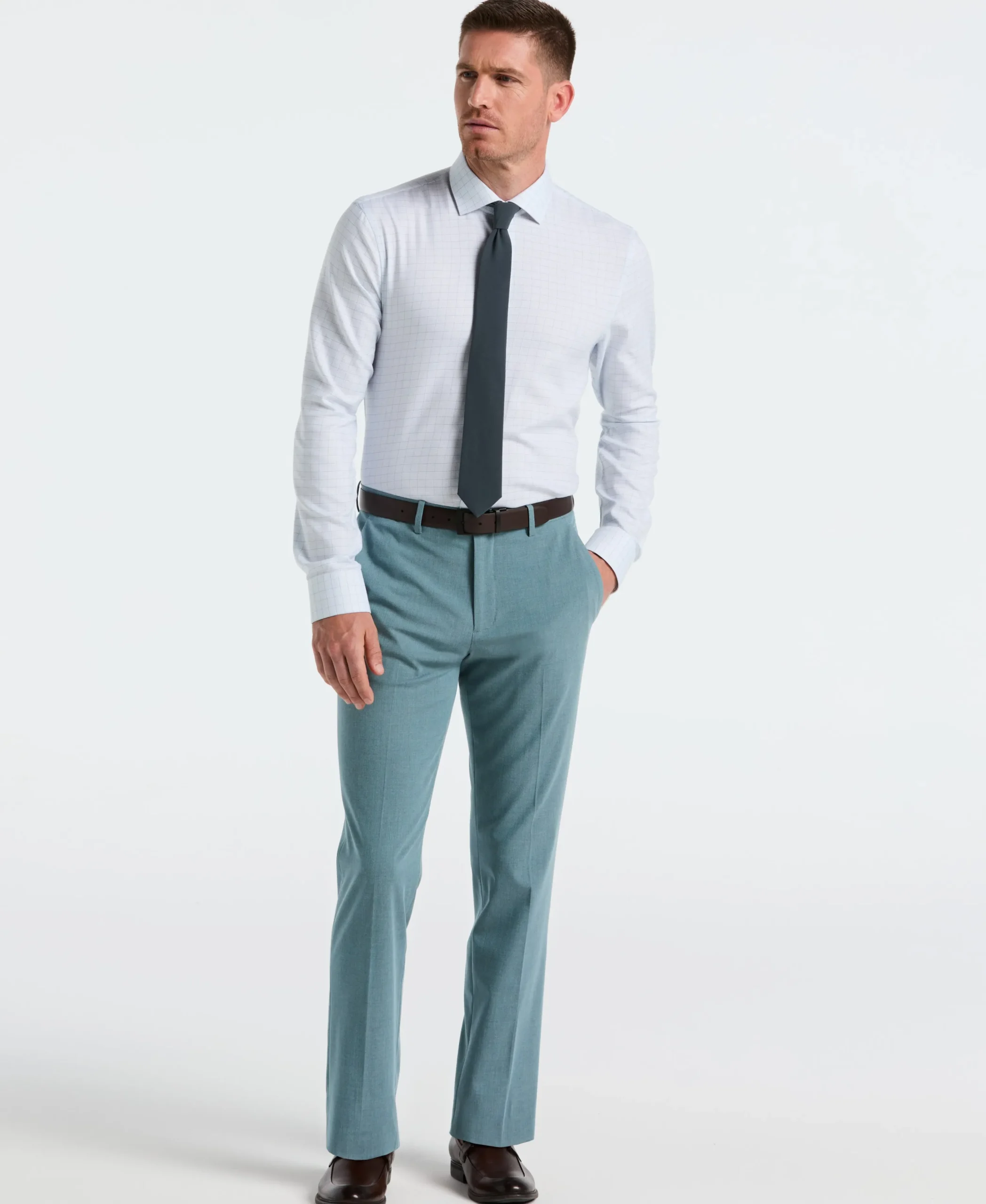 Stretch Checkered Dress Shirt