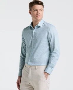Stretch Floral Print Dress Shirt