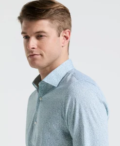 Stretch Floral Print Dress Shirt