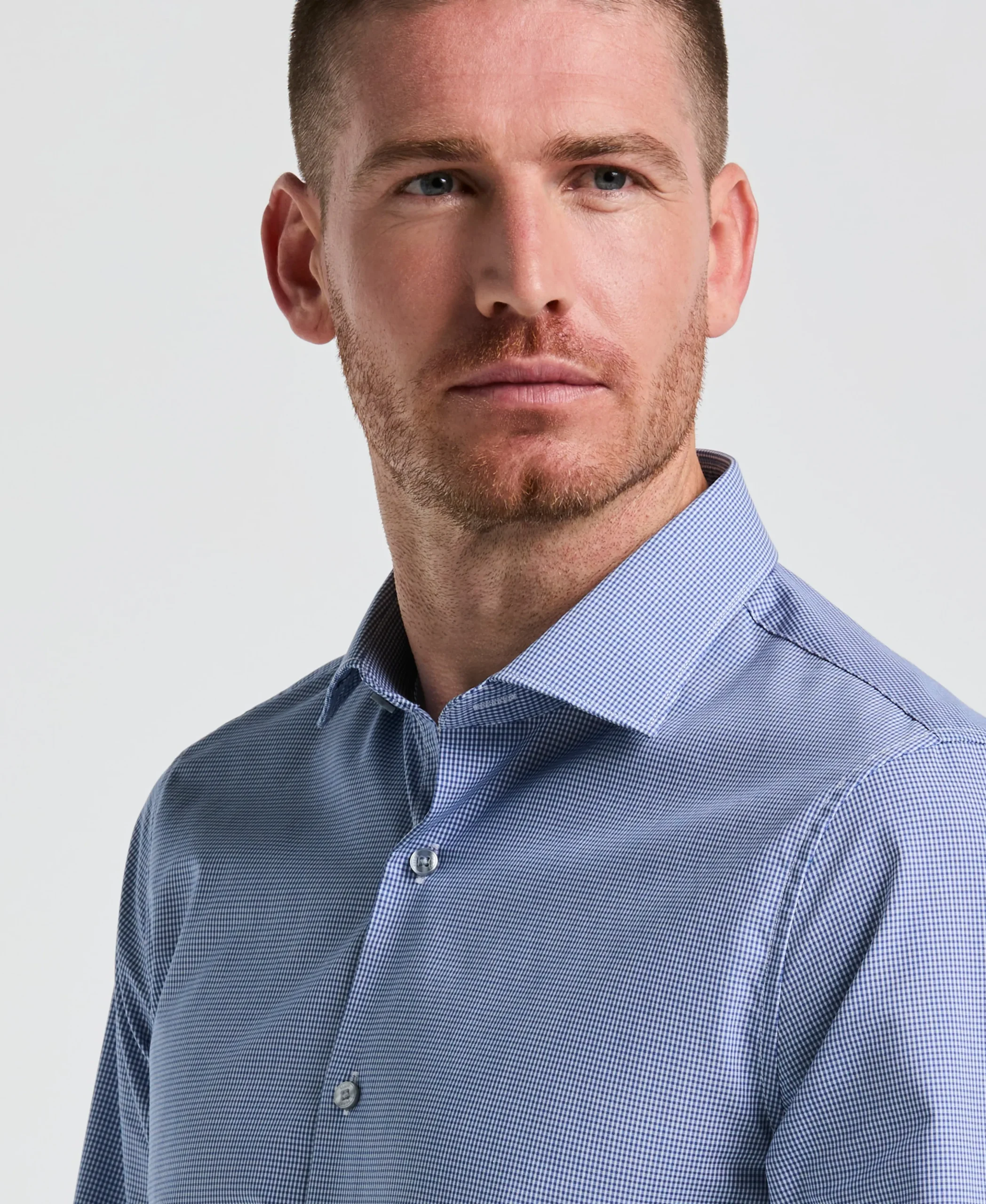 Stretch Micro Gingham Dress Shirt