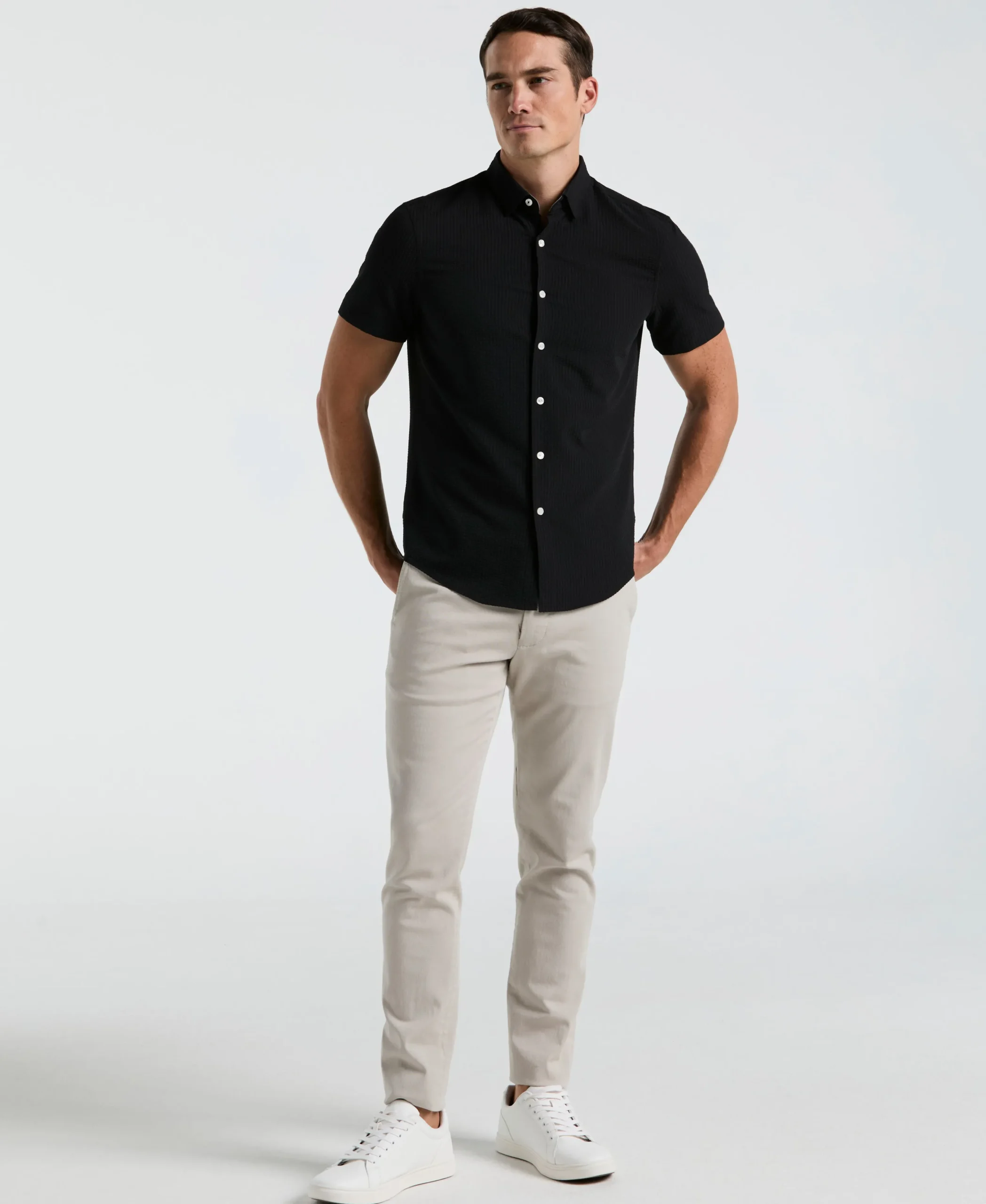 Stretch Seersucker Slim Fit Shirt