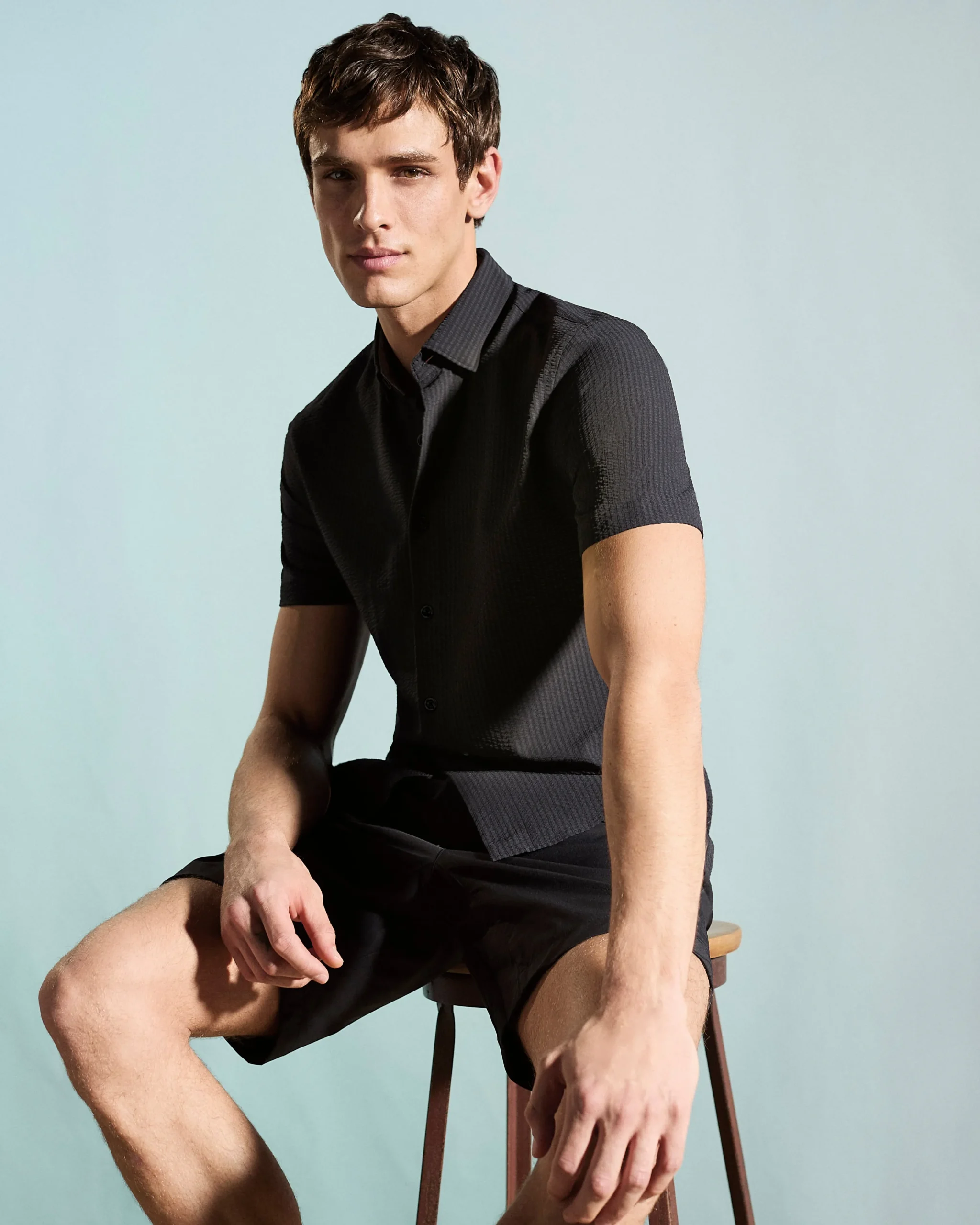 Stretch Seersucker Slim Fit Shirt