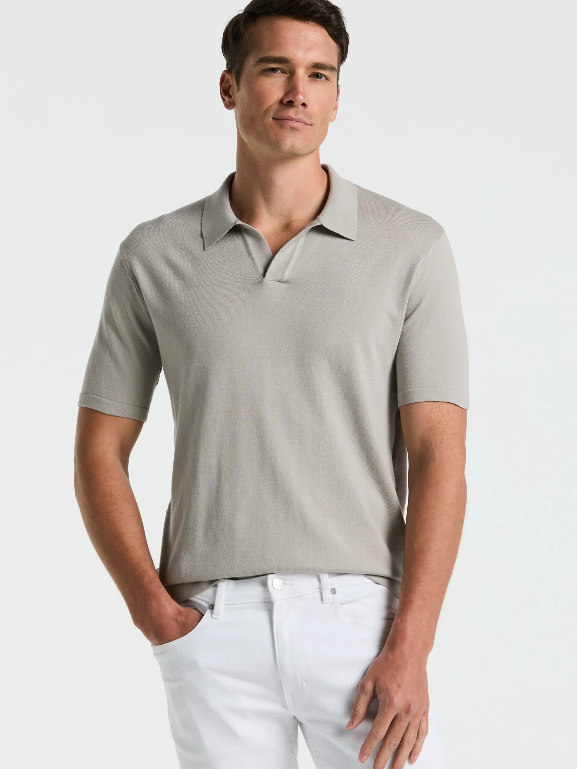 Tech Knit Open Collar Sweater Polo