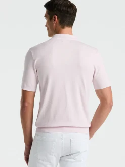 Tech Knit Open Collar Tipped Sweater Polo