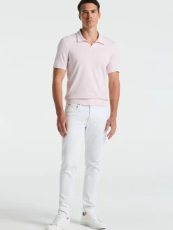 Tech Knit Open Collar Tipped Sweater Polo