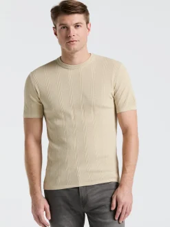 Tech Knit Striped Crew Neck Shirt