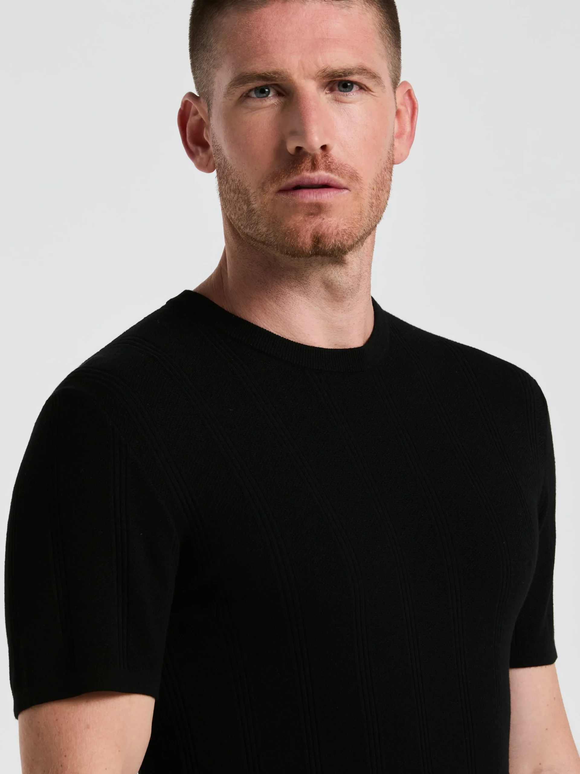 Tech Knit Striped Crew Neck Shirt