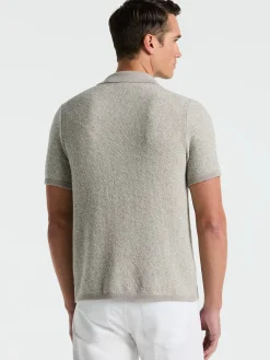 Two Tone Button Front Polo Sweater