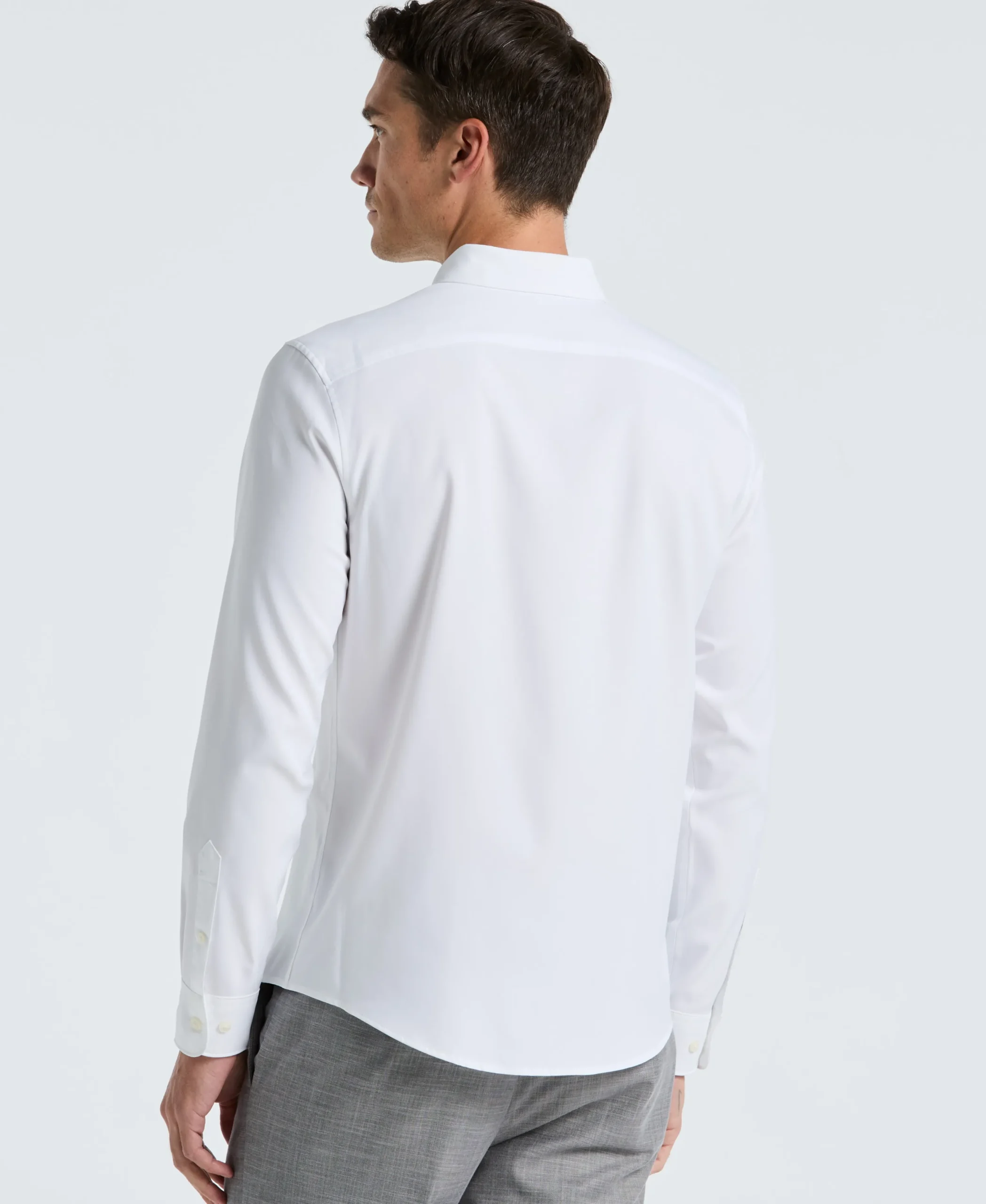 Untucked Total Stretch Slim Fit Solid Shirt - White
