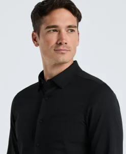 Untucked Total Stretch Slim Fit Solid Shirt - Black