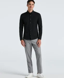 Untucked Total Stretch Slim Fit Solid Shirt - Black