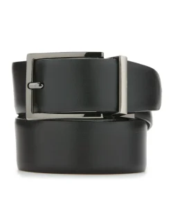 Wavy Black Leather Belt