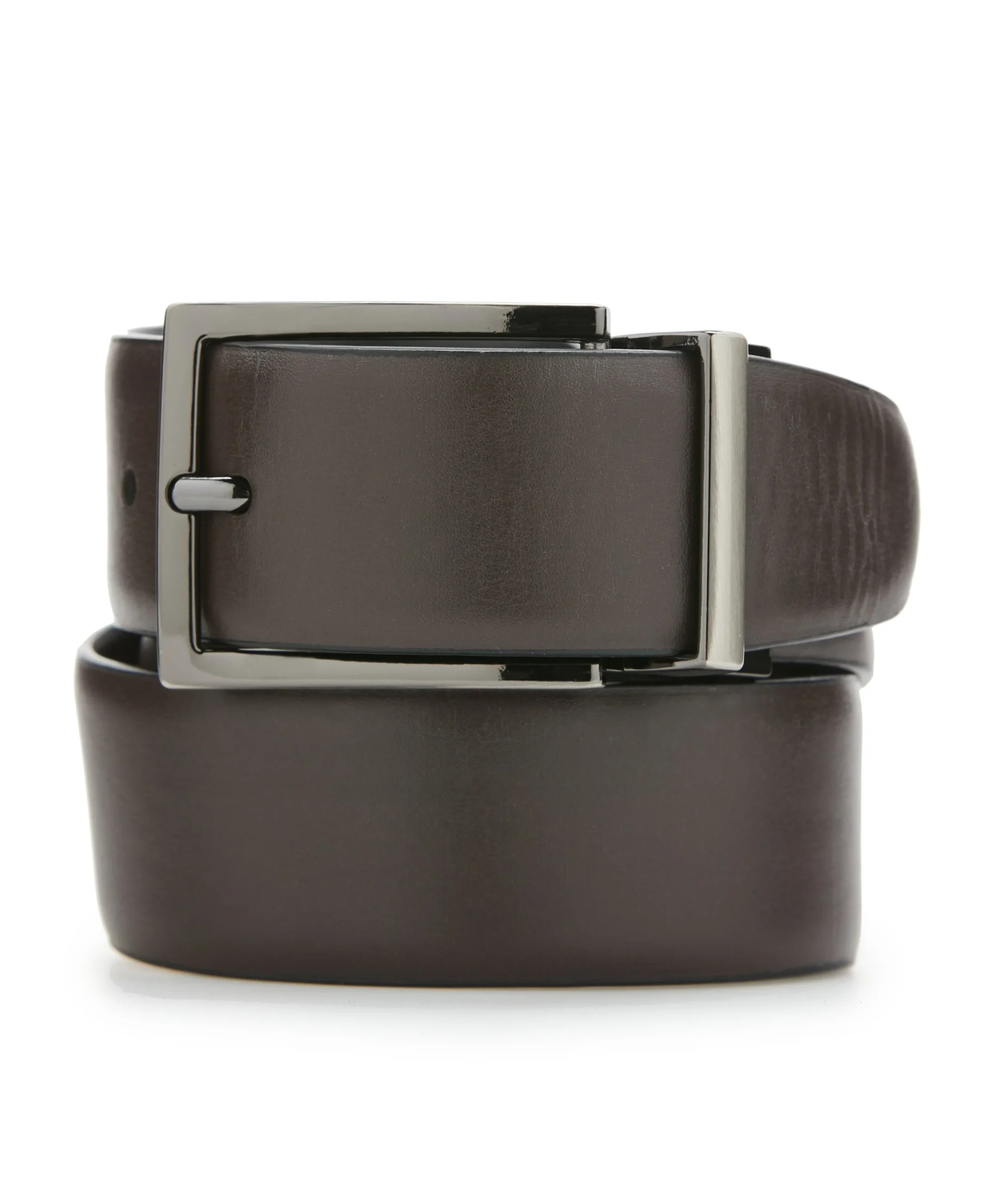 Wavy Black Leather Belt