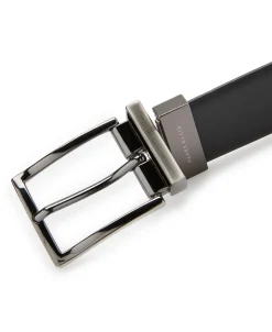 Wavy Black Leather Belt